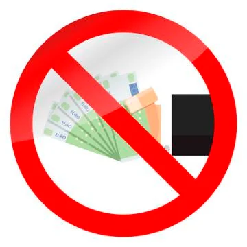 Prohibition of bribes symbol Stock Illustration
