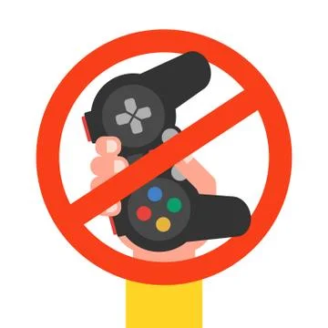 Prohibition of computer games for children. Stock Illustration