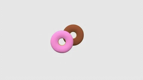 Prohibition Donut red warning sign concept 3d animation video with alpha ch.. Stock Footage 302992316