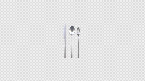 Prohibition fork spoon knife red warning sign concept 3d animation video wi.. Stock Footage 302994383