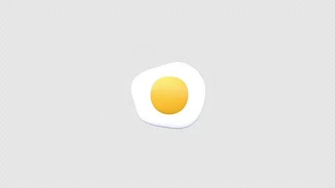 Prohibition fried eggs red warning sign concept 3d animation video with alp.. Stock Footage 302980493