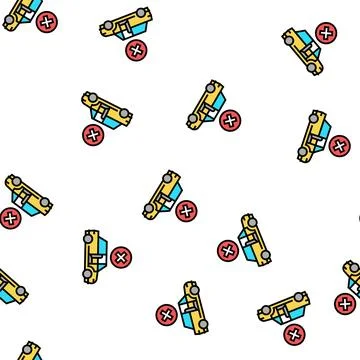 Prohibition to get in stranger car vector seamless pattern Stock Illustration