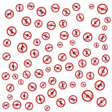 Prohibition icon in design pattern with various shapes 스톡 일러스트