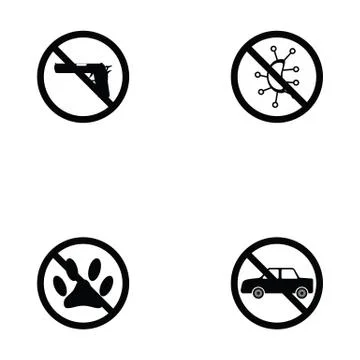 Prohibition icon set Stock Illustration
