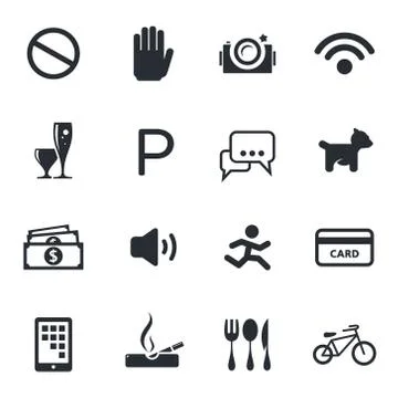 Prohibition icons set Stock Illustration