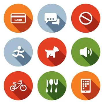 Prohibition icons set Stock Illustration