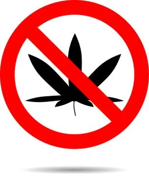 Prohibition of marijuana Stock Illustration