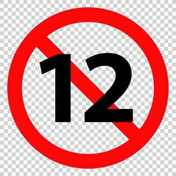 Prohibition Mark of under 12 Stock Illustration