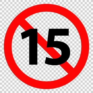 Prohibition Mark of under 15 Stock Illustration