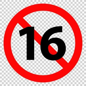 Prohibition mark of under 16 Illustrazione stock
