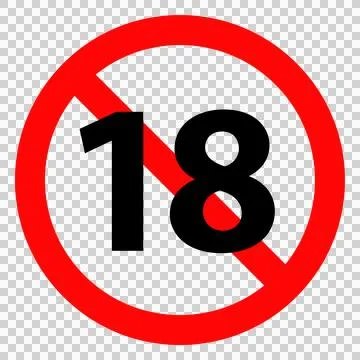 Prohibition mark of under 18 Stock Illustration