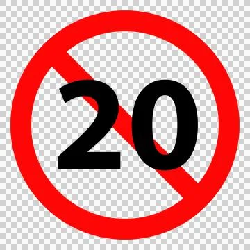 Prohibition mark of under 20 Illustrazione stock