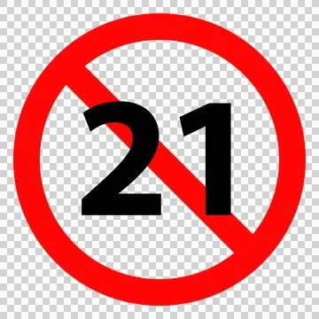 Prohibition mark of under 21 Stock Illustration