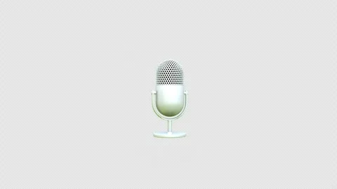 Prohibition microphone red warning sign concept 3d animation video with alp.. Stock Footage 303038154