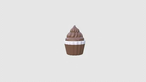 Prohibition not eat cup cake chocolate red warning sign concept 3d animatio.. Stock Footage 303046033