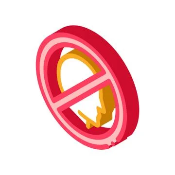 Prohibition of Personality isometric icon vector illustration Stock Illustration