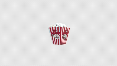 Prohibition Popcorn Box red warning sign concept 3d animation video with al.. Stock Footage 303048653