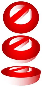 Prohibition, restriction. Red strike-through road signs. Red do not entry, no Illustrazione stock