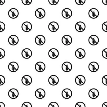 Prohibition sign coleoptera pattern, simple style Stock Illustration