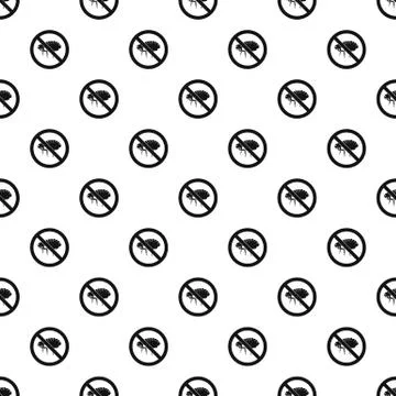 Prohibition sign fleas pattern, simple style Illustrazione stock