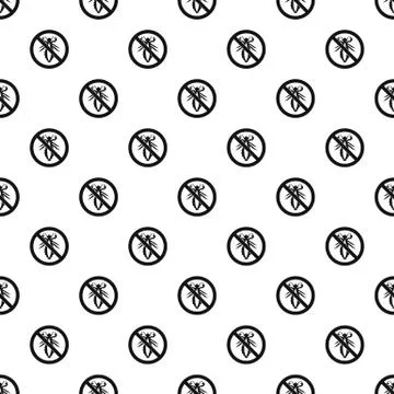 Prohibition sign insects pattern, simple style Illustrazione stock