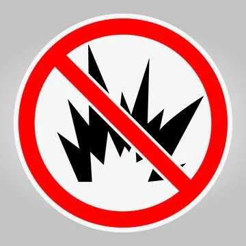 Prohibition Sign for Sharp Objects and Dangerous Edges in Public Areas Stock Illustration