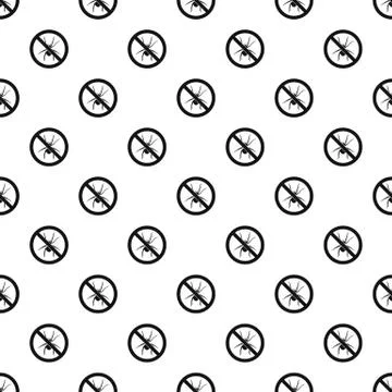 Prohibition sign spiders pattern, simple style Illustrazione stock