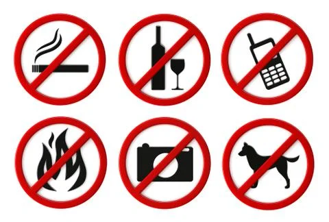 Prohibition signs Illustrazione stock