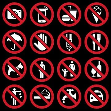 Prohibition signs Stock Illustration