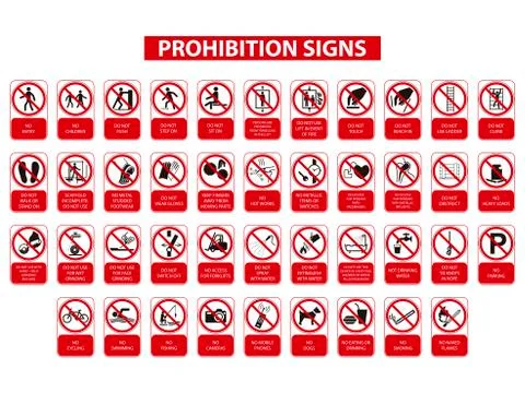 Prohibition signs Stock Illustration