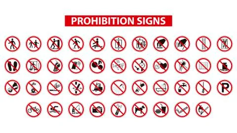 Prohibition signs Stock Illustration