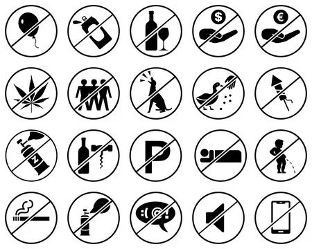 Prohibition Signs Stock Illustration