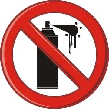 Prohibition of spraying Stock Illustration