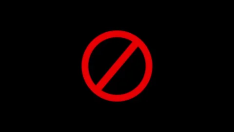 Prohibition symbol on black background Stock Footage 329106323