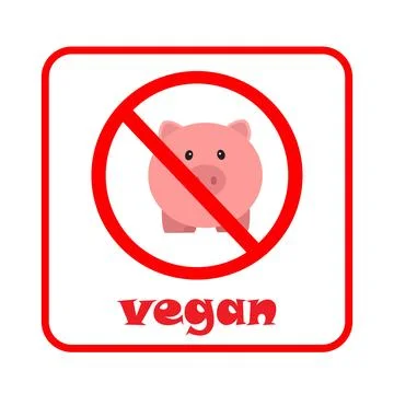 Prohibition symbol with a pig Stock Illustration