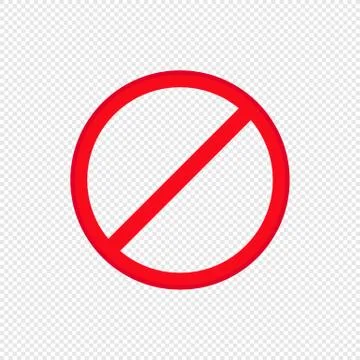 Prohibition symbol on transparent background. Vector EPS 10 Stock Illustration