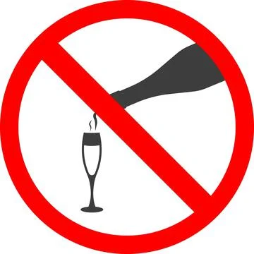 Prohibition on the use of alcoholic beverages. Vector image. Stock Illustration