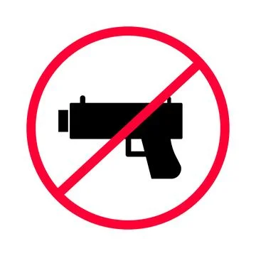 Prohibition of the use of gun. Gun control regulations. Vector. Stock Illustration
