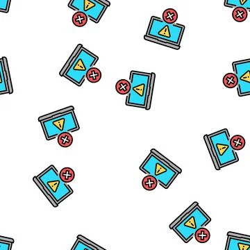 Prohibition for use laptop vector seamless pattern イラスト素材