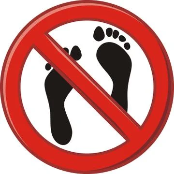 Prohibition of walking barefoot Stock-Illustration