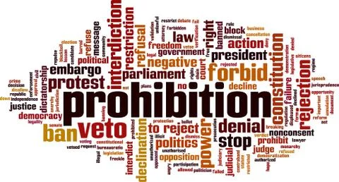 Prohibition word cloud Stock Illustration