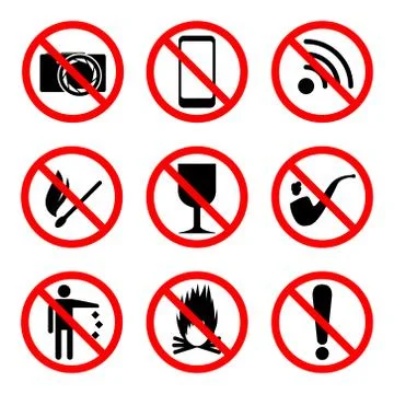 Prohibitory icons set Stock-Illustration