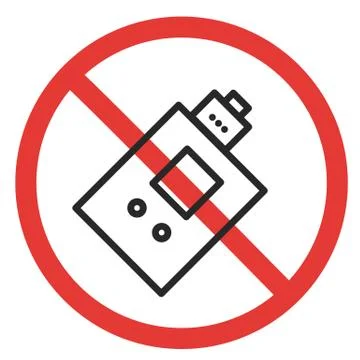 Prohibitory sign vaping Illustrazione stock