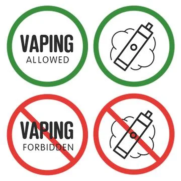 Prohibitory sign vaping Stock Illustration