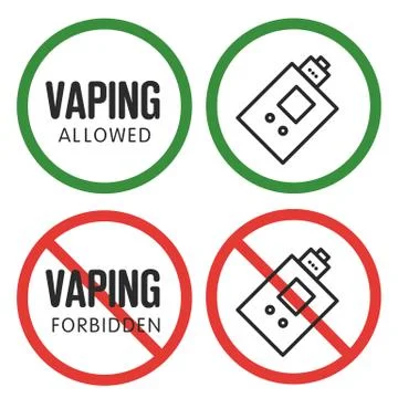 Prohibitory sign vaping Stock Illustration