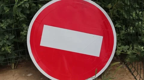 Prohibitory stop traffic sign Stock-Footage 52599697