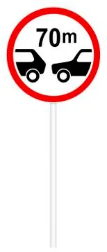 Prohibitory traffic sign - Limiting the minimum distance Illustrazione stock