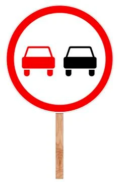 Prohibitory traffic sign - Overtaking Stock Illustration