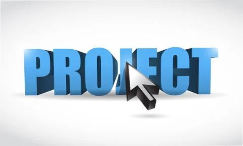 Project 3d word and cursor. illustration design Stock Illustration