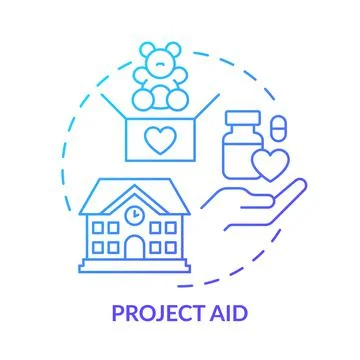 Project aid blue gradient concept icon Ilustración de archivo